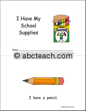 Early Reader: School Supplies (color)