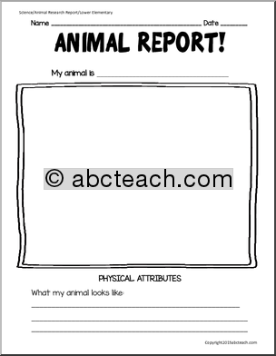 Science: Animal Research Report (K-2)