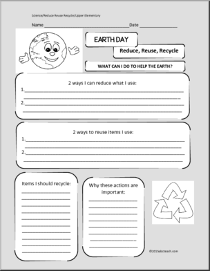Earth Day: Reduce, Recycle, Reuse (grades 3-5)