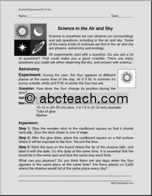Experiment: Where We Find Science-The Sky 2 (upper elem)