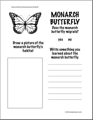 Science: Monarch Butterfly Information Page (Grade 1)