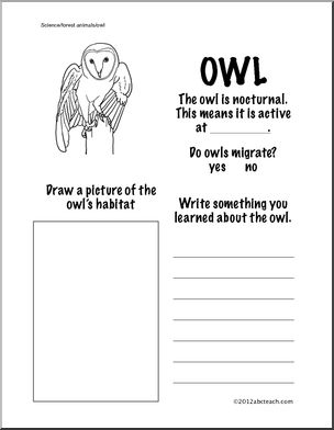 Science: Owl Information Page (Grade 1)