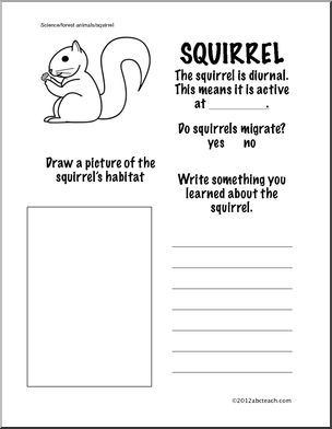 Science: Squirrel Information Page (Grade 1)