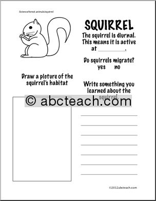 Science: Squirrel Information Page (Grade 1)