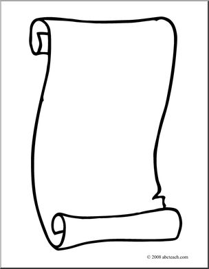 Clip Art: Scroll 3 (coloring page)