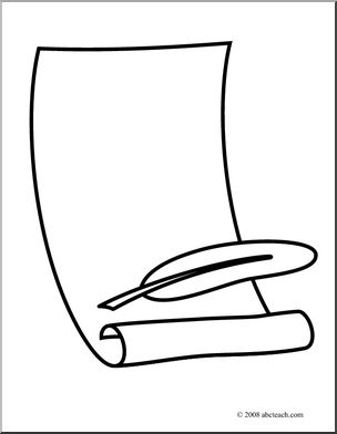 Clip Art: Scroll 4 (coloring page)