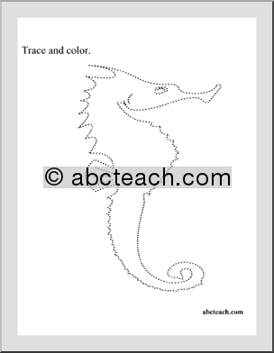 Trace and Color: Seahorse