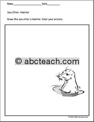 Coloring Page: Sea Otter (habitat)