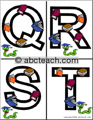 Alphabet Letter Patterns: Bookworms Q-Z (color)