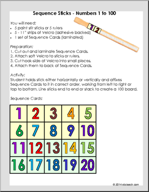 Sequence Sticks: Numbers 1 to 100