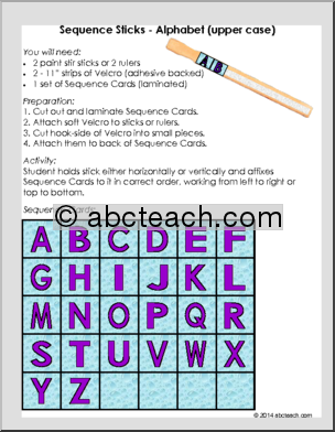 Sequence Sticks: Alphabet (upper case)