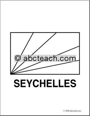 Clip Art: Flags: Seychelles (coloring page)