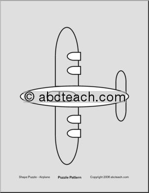 Airplane (b/w) Shape Puzzle