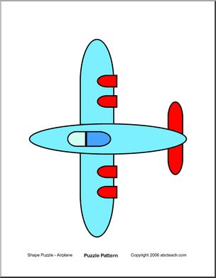 Airplane (color) Shape Puzzle