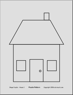House (b/w) easy Shape Puzzle