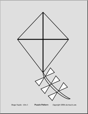 Kite (b/w) easy Shape Puzzle