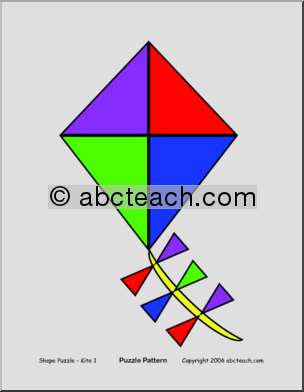 Kite (color) easy Shape Puzzle