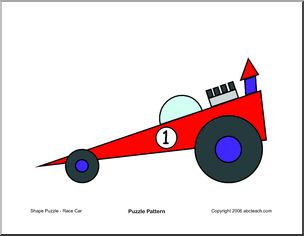 Race Car (color) Shape Puzzle