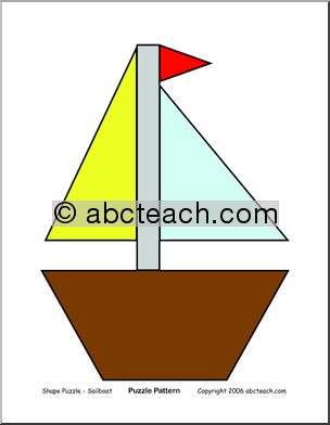 Sailboat (color) Shape Puzzle
