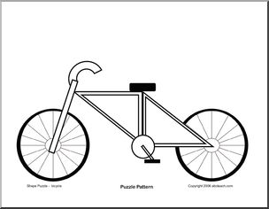Shape Puzzle: Bicycle (b/w)