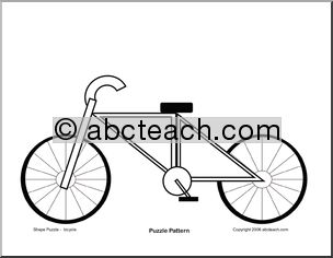 Shape Puzzle: Bicycle (b/w)