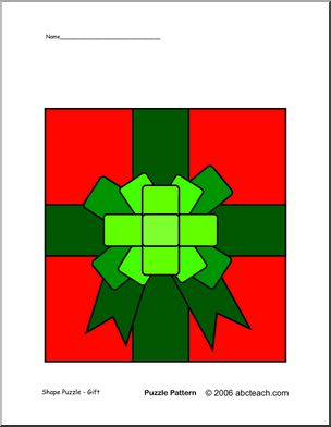 Shape Puzzle: Gift (color)