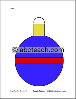 Shape Puzzle: Christmas Ornament (color)