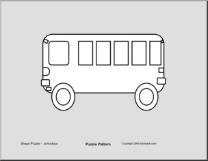Shape Puzzle: Schoolbus (b/w)