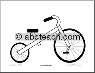 Shape Puzzle: Tricycle (b/w)