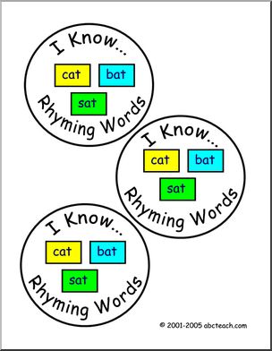 Badge: I Know…Rhyming Words