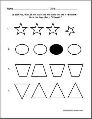 Matching:  Which one is NOT the same – shapes 2