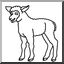 Clip Art: Cartoon Sheep: Lamb (coloring page)