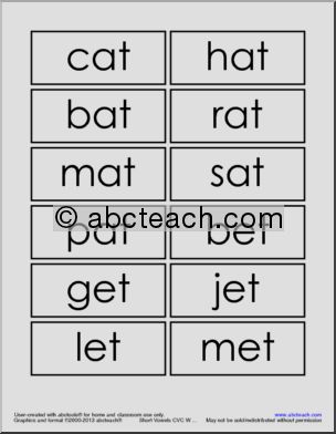 Short and Long Vowel Sort (B/W) Reading Game