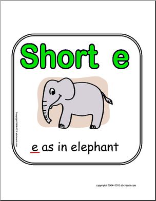 Sign: Phonics “Short-e”