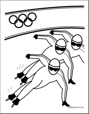 Coloring Page: Olympics – Short Track Speed Skating