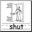 Clip Art: Basic Words: Shut B&W (poster)