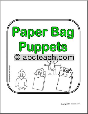 Theme Sign: Bag Puppets