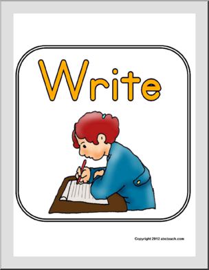 Classroom Sign: Write (color)