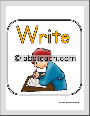 Classroom Sign: Write (color)