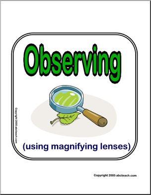 Sign:  Observing (using magnifying lenses)
