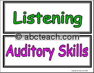 Signs: Classroom Subjects/Skills