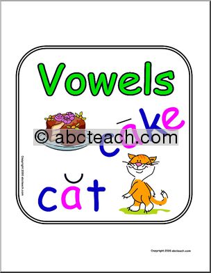 Center Sign:  Vowels