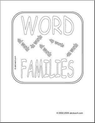 Word Families (blackline) Sign