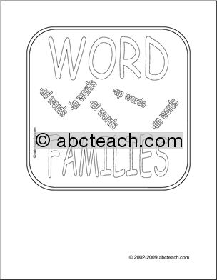 Word Families (blackline) Sign