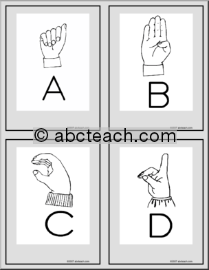 Flashcard: Sign Language (A-D)