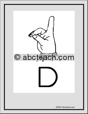 Poster: ASL Letter D