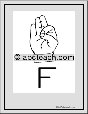 Poster: ASL Letter F