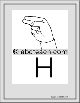 Poster: ASL Letter H