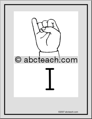 Poster: ASL Letter I