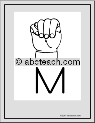 Poster: ASL Letter M